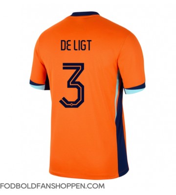 Holland Matthijs de Ligt #3 Hjemmebanetrøje EM 2024 Kortærmet